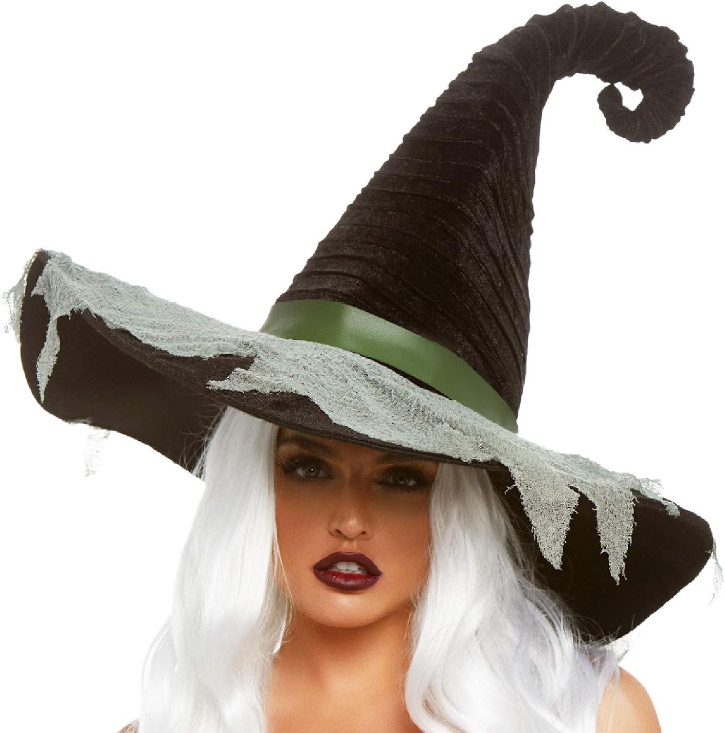 Leg Avenue Women's Large Witch Hat, Ruched Black, One Size: Leg Avenue: Clothing
