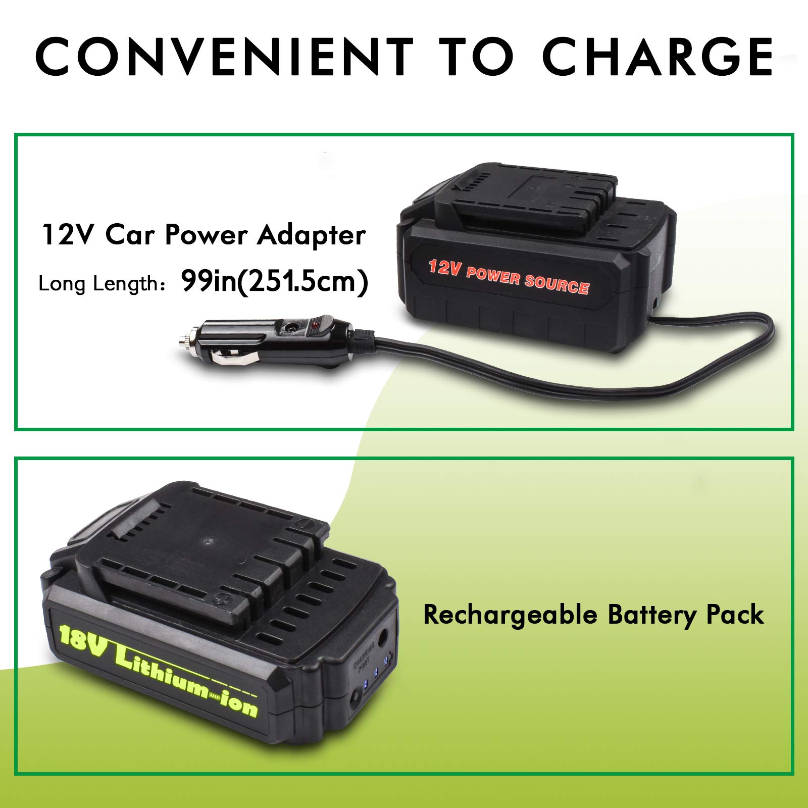 Digital Inflator, 18V HAWKFORCE Portable Air Compressor - Digital Pressure Gauge, 4 Pressure Units, 2 Nozzles, LED Light and Auto Shut Off - Automotive Air Pump for Car Bicycle Motorbike and More