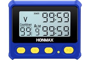 HONMAX Interval Timer and Stopwatch, Backlight, USB-C Charged, Clock/Blue