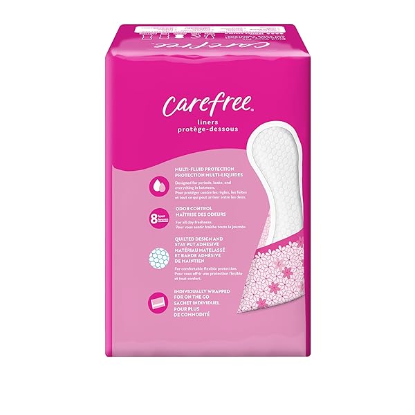 CAREFREE PANTY LINERS, REGULAR LINERS, WRAPPED, UNSCENTED, 54CT