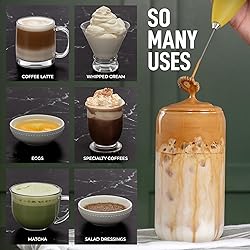 Zulay Powerful Milk Frother Handheld Foam Maker for