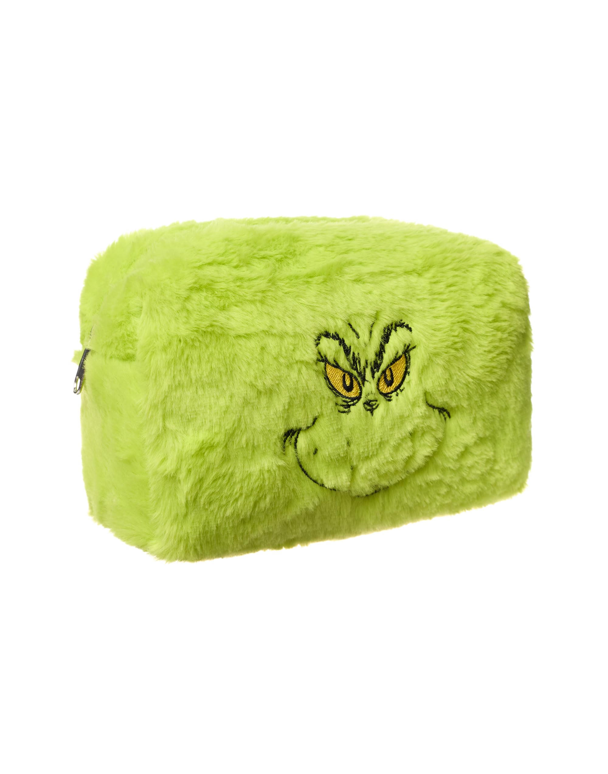 The Grinch Makeup Bag | Ladies Green Cosmetic Pouch with Grinch Character Face | Adults & Teens Travel Beauty Case | Classic Cartoon Movie Merchandise Gift