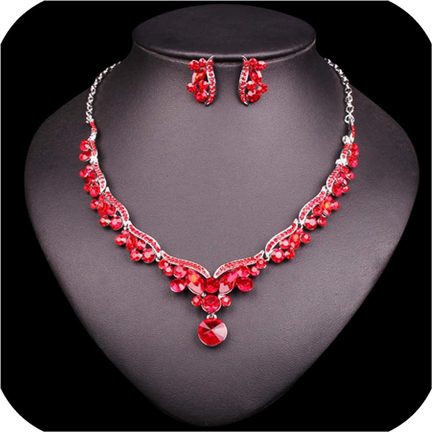 Yeaha Bridal Jewelry Set Brides Crystal Silver