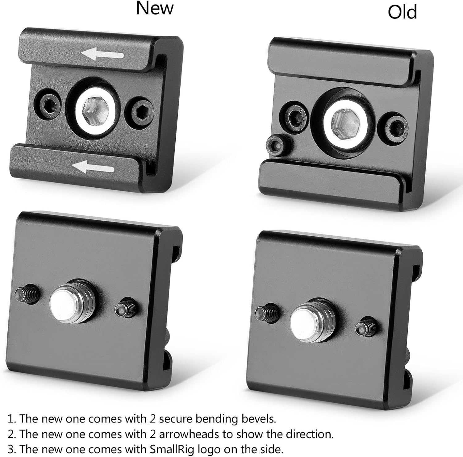 SMALLRIG Cold Shoe Mount Adapter Bracket Hot Shoe with 1/4" Thread for Camera Cage Flash LED Moniter, Pack of 2-2060 : Camera & Photo