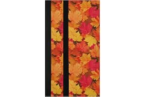 Boccsty Autumn Maple Leaves Refrigerator Door Handle Covers 2 Pcs Fall Red Leaf Kitchen Appliance Decor Handles Fridge Protector Gloves Ovens Door Cloth for Stove Dishwasher Microwave