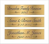 Personalized Brushed Gold Solid Brass Plate 1” x