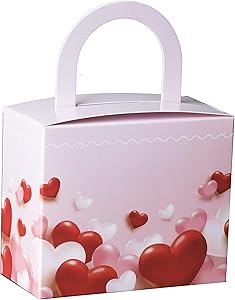 Hammont Valentine’s Day Candy Boxes - 18 Pack - Colorful Party Favor Treat Boxes with Sturdy Handle - Perfect for Valentine’s Day, Wedding Favors, Celebrations | 4.5” x 3.75” x 2.25”