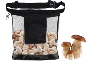 CIYOJA Mushroom Foraging Bag with Adjustable Strap and Waist Belt Clip: Breathable Mesh Harvesting Pouch, Hands-Free Foldable Outdoor Mushroom Hunting and Fruit Picking Bag