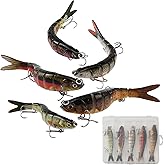 5PCS Fishing Lures for Bass Freshwater and Saltwater Bionic Swimming Lure Multi Jointed Swimbait Lifelike Slow Sinking Topwater Lures for Trout Crappie Walleye Pike Bluegill Fishing Gifts for Men