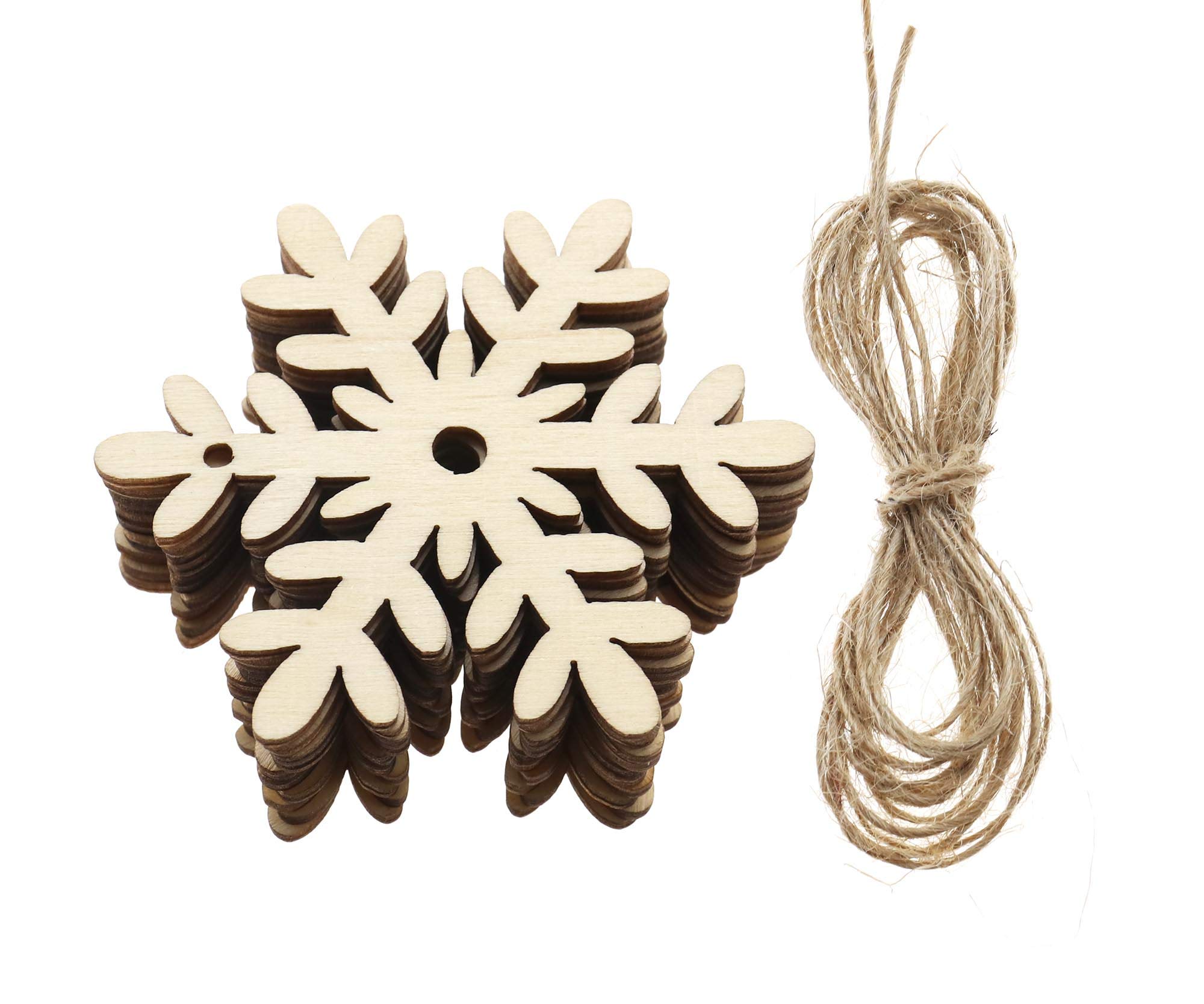 OTOTEC 10 PCS Wooden Christmas Xmas Tree Decorations Gift Hangers Craft Tags Snowflake