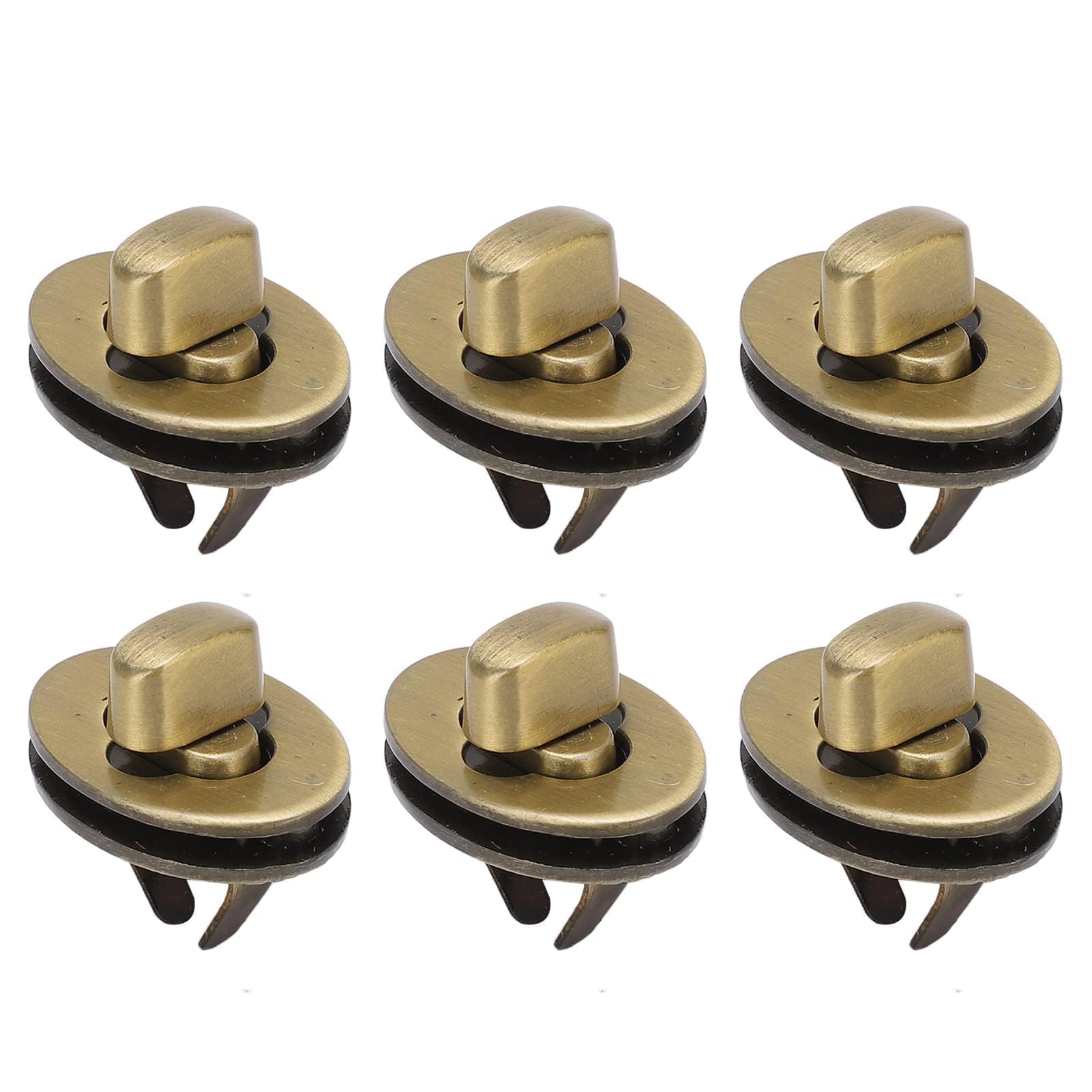 10Sets Turn Lock Clasp Antique Brass Purse Lock Elliptical Bag Clasp Hardware for DIY Handbag Making Leather Craft Accessories Replacement