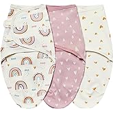 insular Baby Swaddle Wrap, Swaddle Blanket for Newborn and Infant, Adjustable Swaddling Set for Boy and Girl, Soft Cotton Baby Sleep Sack 3 Pack, Rainbow, Small(0-3 Month)