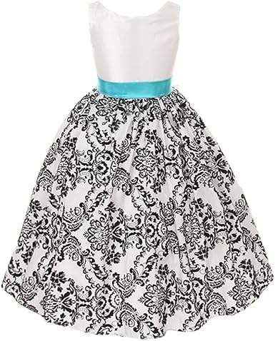 turquoise and white flower girl dresses