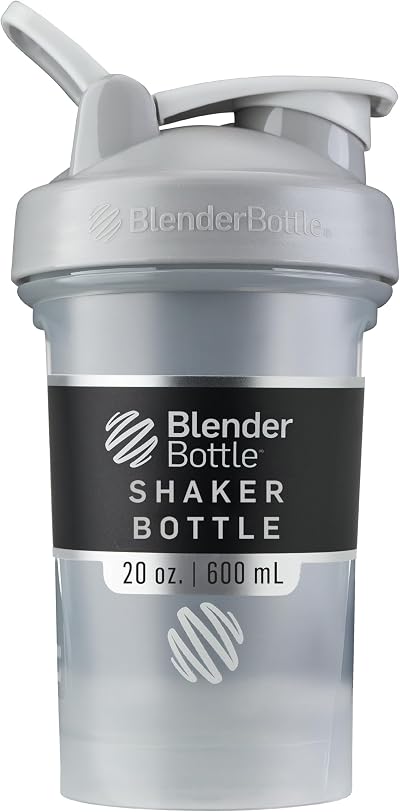 BlenderBottle Classic V2 Shaker Bottle 590ml Pebble Grey with BlenderBall
