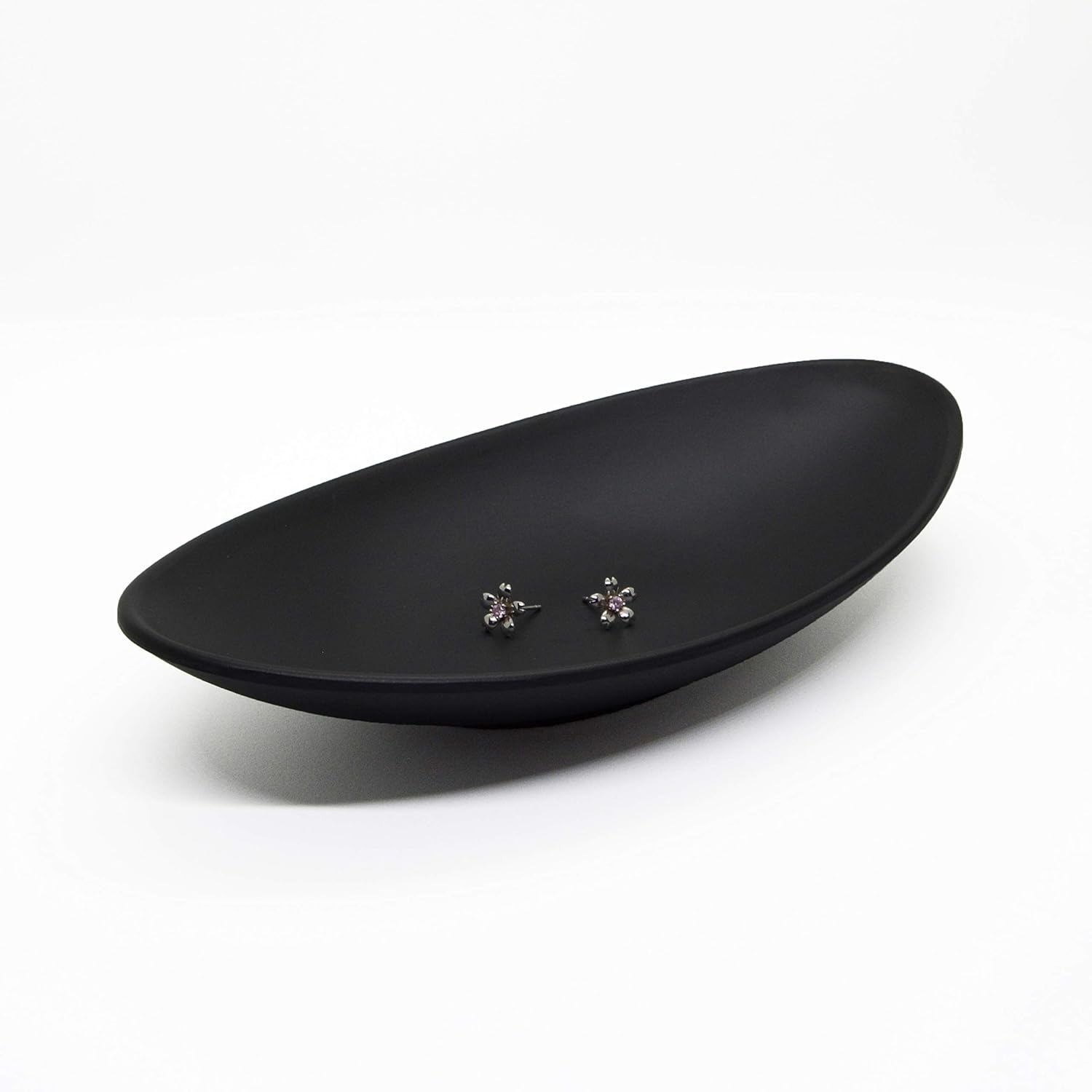 A5 Melamine Jewelry Dish Organizer, Decorative Trinket Dish,Accent Tray for Vanity,Food Safe Dishware (Black, Ship): Home Improvement