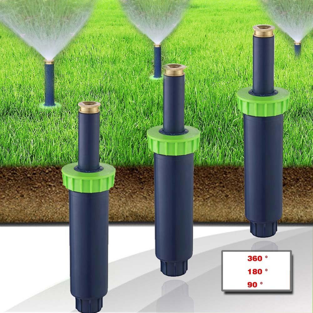 Zlimio 6.1 2.1 inch Auto Pop-up Spray Misting Nozzle Sprinkler Head Lawn Garden Irrigation System with 360 °/180 °/90 °3 Types Sprinkler Head