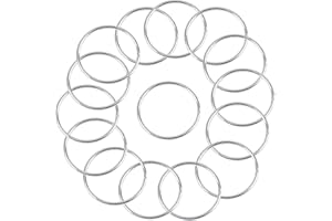15Pcs Macrame Hoops Ring, BetterJonny 3 Inch Metal Craft Rings Hoops Silver Dream Catcher Rings Wreath Hoop Rings for Home Decorations DIY Crafts and Wall Hanging Crafts