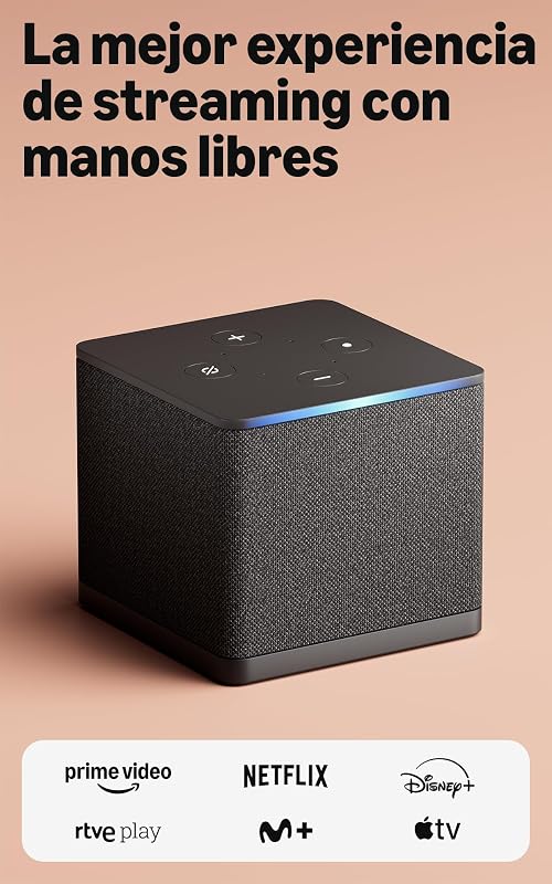 Fire TV Cube (Última generación) | Reproductor multimedia en streaming con control por voz a través de Alexa, Wi-Fi 6E y Ultra HD 4K, encuentra series más rápido con Alexa+