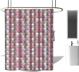 TimBeve cortina de ducha para baño anime, patrón con divertidas caras