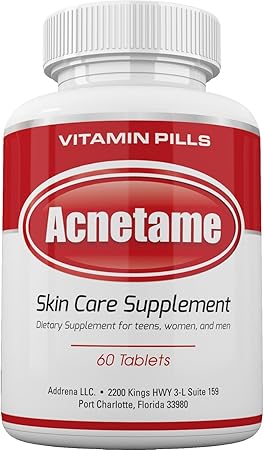 Addrena Llc Acne Pills & Pimple Treatment Otc Supplements - 60 Tablets