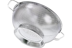 PRIORITY CHEF PriorityChef Colander, Stainless Steel Kitchen Strainer For Washing Rice, Pasta And Small Grains, 3 Quart