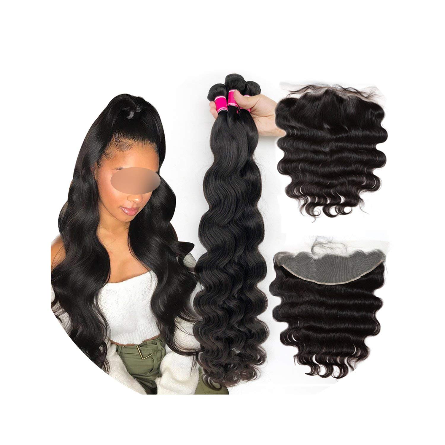 Amazon Com Brazilian Virgin Hair Bundles With 13x4 Transparent