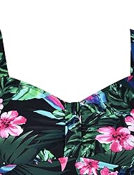 Hilor Women's 50's Retro Ruched Tankini Swimsuit