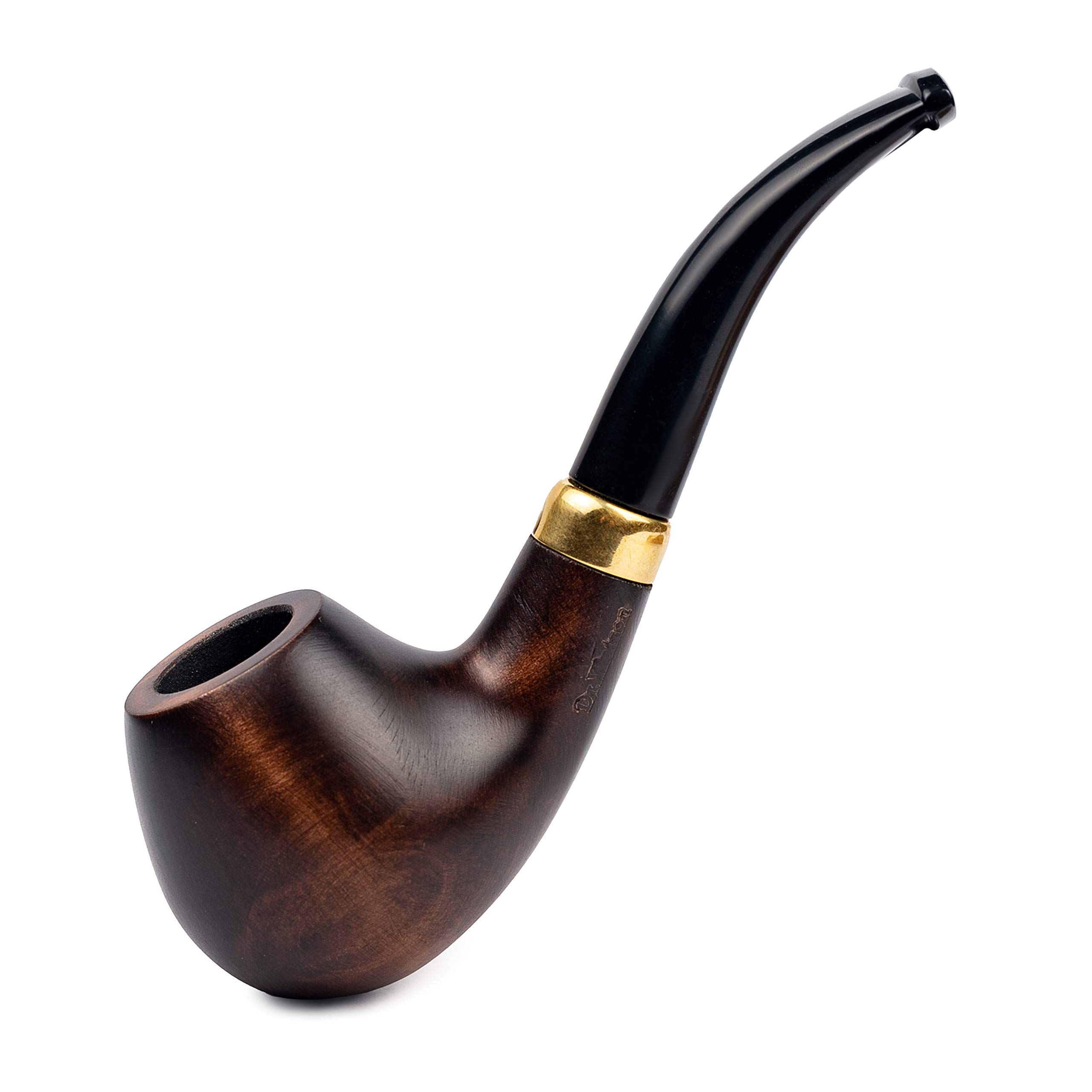 Dr. Watson - Tobacco Pipe, classic Bent Apple shape, Handcrafted from Maple Wood, Fits 9mm Filter (Brown) — image 1