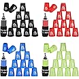 yeesport 48 Pcs Sport Stacking Cups, Speed Training Game for Challenge Competition, Plastic Stacking Cups, Classic Family Game for Kids and Adults, Red+Blue+Green+Black