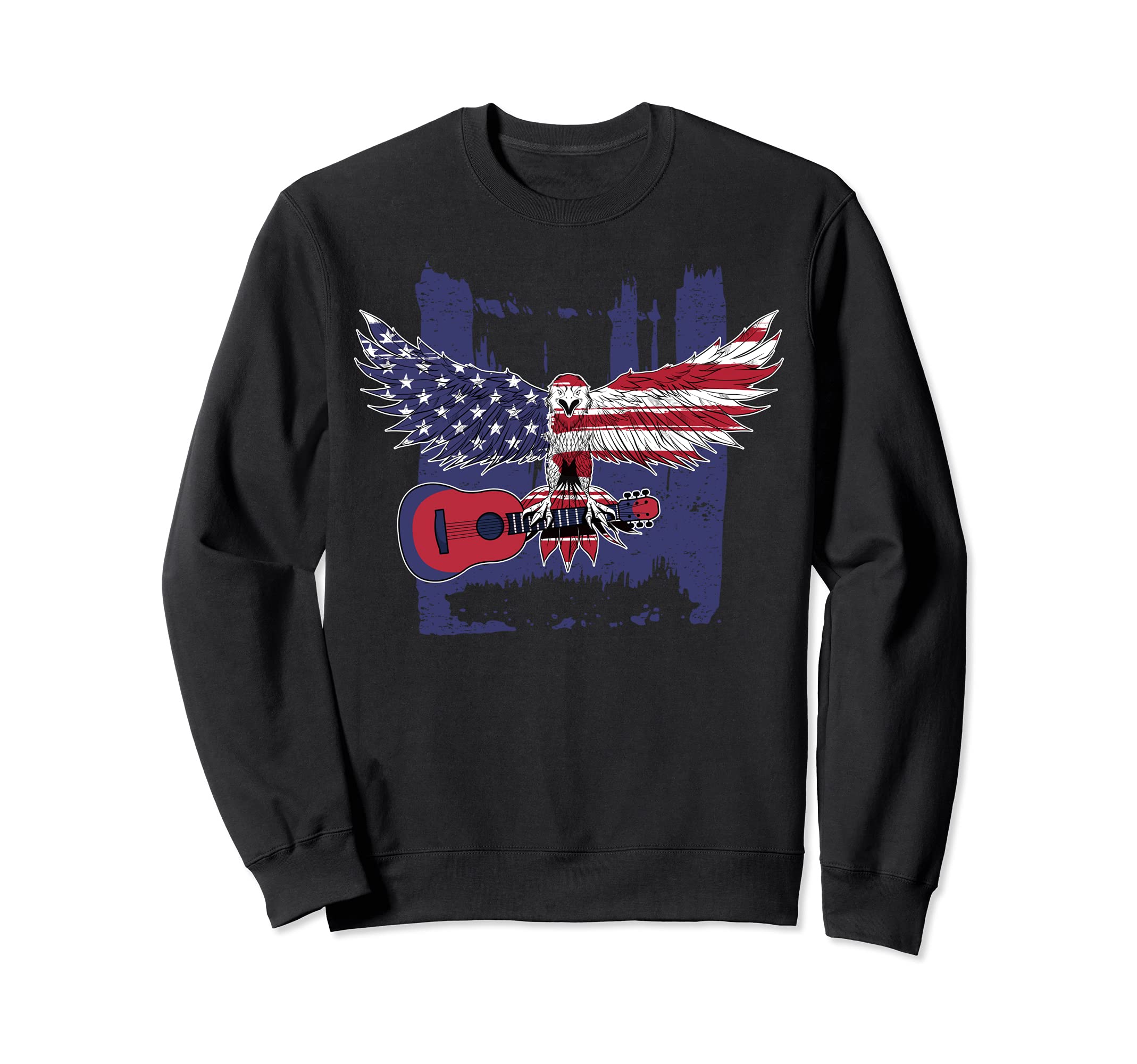 Patriotic Guitar Player USA Guitarist American Guitar Music Sweatshirt