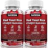 WDVNEX Lunessa Red Yeast Rice and CoQ10, Supports Heart & Daily Wellness with Red Yeast Rice 2400mg, CoQ10 200mg for Healthy Cholesterol, Non-GMO, Vegan, Raspberry Flavor, 60 Gummies Supplement (2)