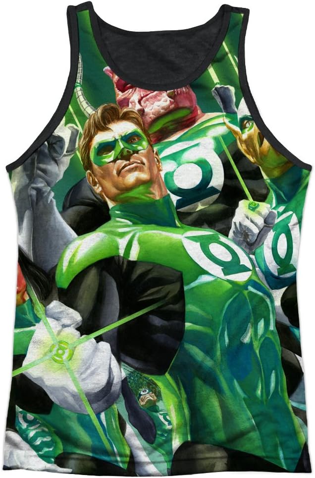 Green Lantern DC Green Corps Power of The Ring Adult Black Back Tank Top Shirt