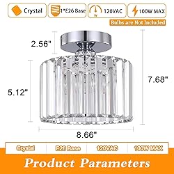 BUXVRCS Semi Flush Mount Ceiling Light, Modern