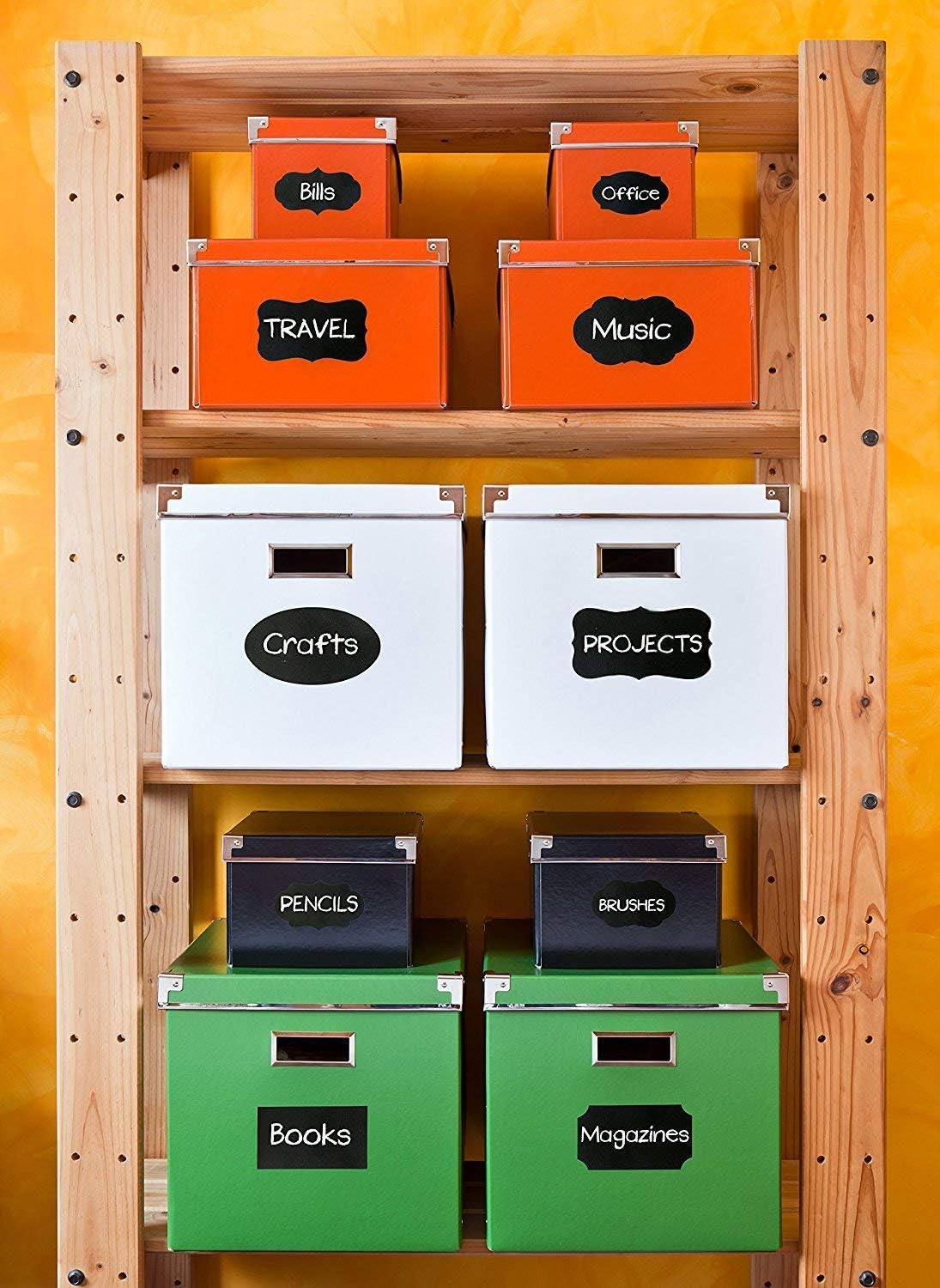 Chalkboard Labels Stickers for Storage Bins - PREMIUM 204 Sticker Bundle + Chalk Marker & Cleaning Cloth - Decorate your Bins, Container or Mason Jars in Style with Removable Tags for Kitchen & Office : Office Products