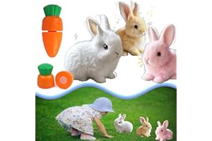 TIOMION Bunny Toys Interactive Electronic Pet Toys Bunnies Can Walk and Talk, Easter Plush Stuffed Bunny Toy Walking Rabbit Educational Toys for Kids, Interactive Bunny Toys (3 Pcs)