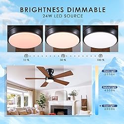 Ceiling Fans with Lights Flush Mount - 46in Low