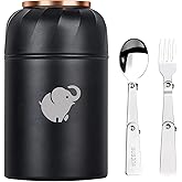 HOUSETEC Thermo For Hot Food - Insulated Food Container With Foldable Fork& Spoon, Leak Proof Food Thermo, Portable Wide Mouth Soup Container With Handle For Outdoors Indoors Office Picnic