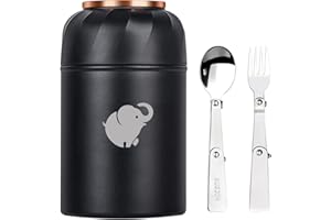 Thermo Food Container - Insulated Food Container With Foldable Fork& Spoon, Leak Proof Food Thermo, Portable Wide Mouth Soup 