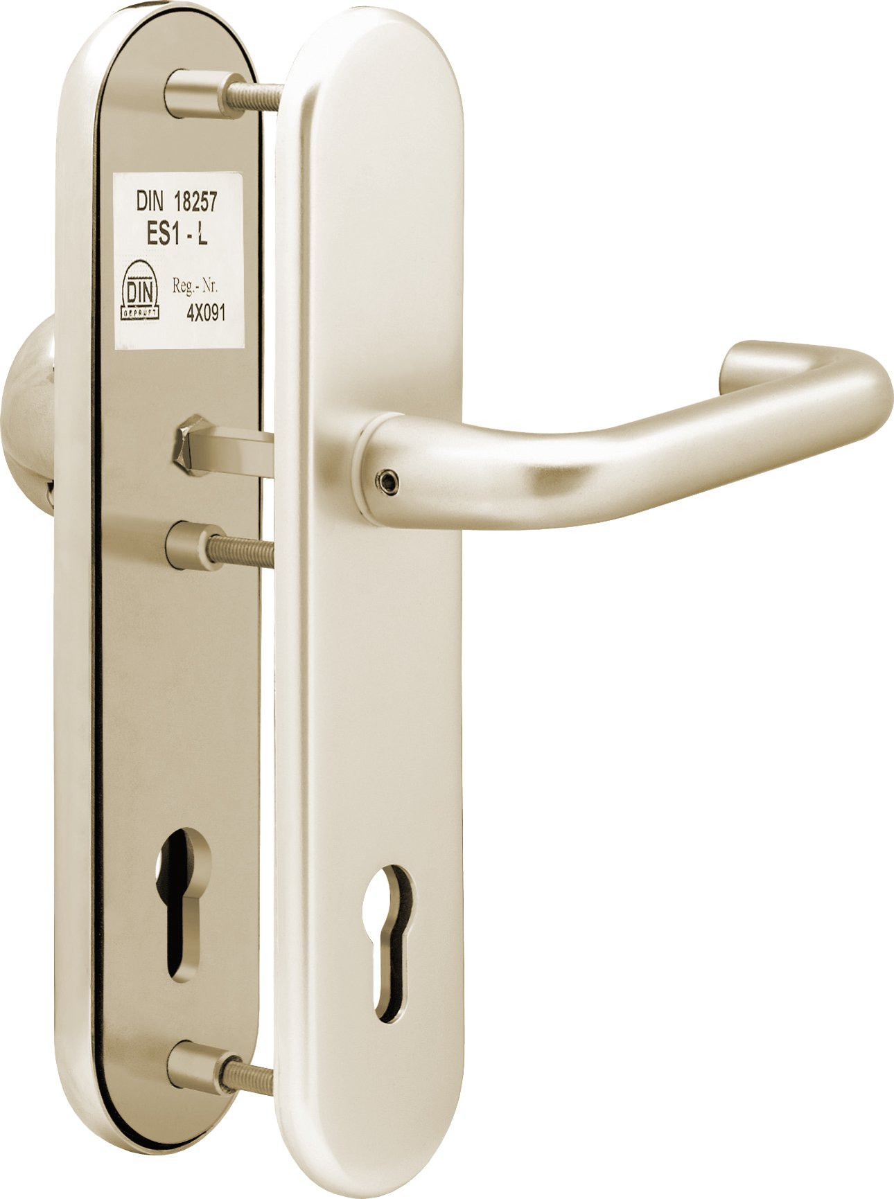 ALPERTEC House Door Fittings Door Fitting Agnes – KT for House Stüren Handle Anodised Aluminium F2, Square 10 Plate/mm/Distance 92 mm 40181360