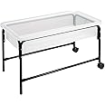edxeducation Sand and Water Tray - Translucent - In-Home Learning Station for Kids - 23” High - Tubular Steel Frame Includes Plug - Indoor and Outdoor