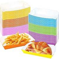 Picnic Party Food Trays Mifoci 120 Pcs 1 Lb Disposable Food Tray Checkered Paper Food Boats Colorful Burger Holder Paperboard Nacho Containers Nacho Plates Serving Dishes For Multicolor Snack Trays For Parties - View #6