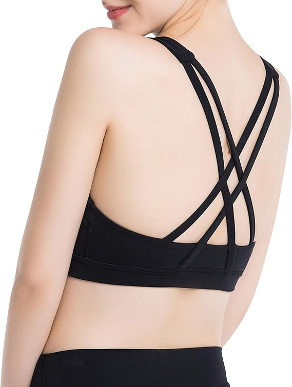 ANIMQUE Damen Fitness SportBH Einfach Schick XRücken HighNeck Yoga