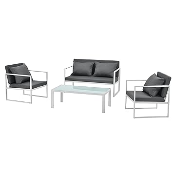 Gartenmöbel Grau Weiß