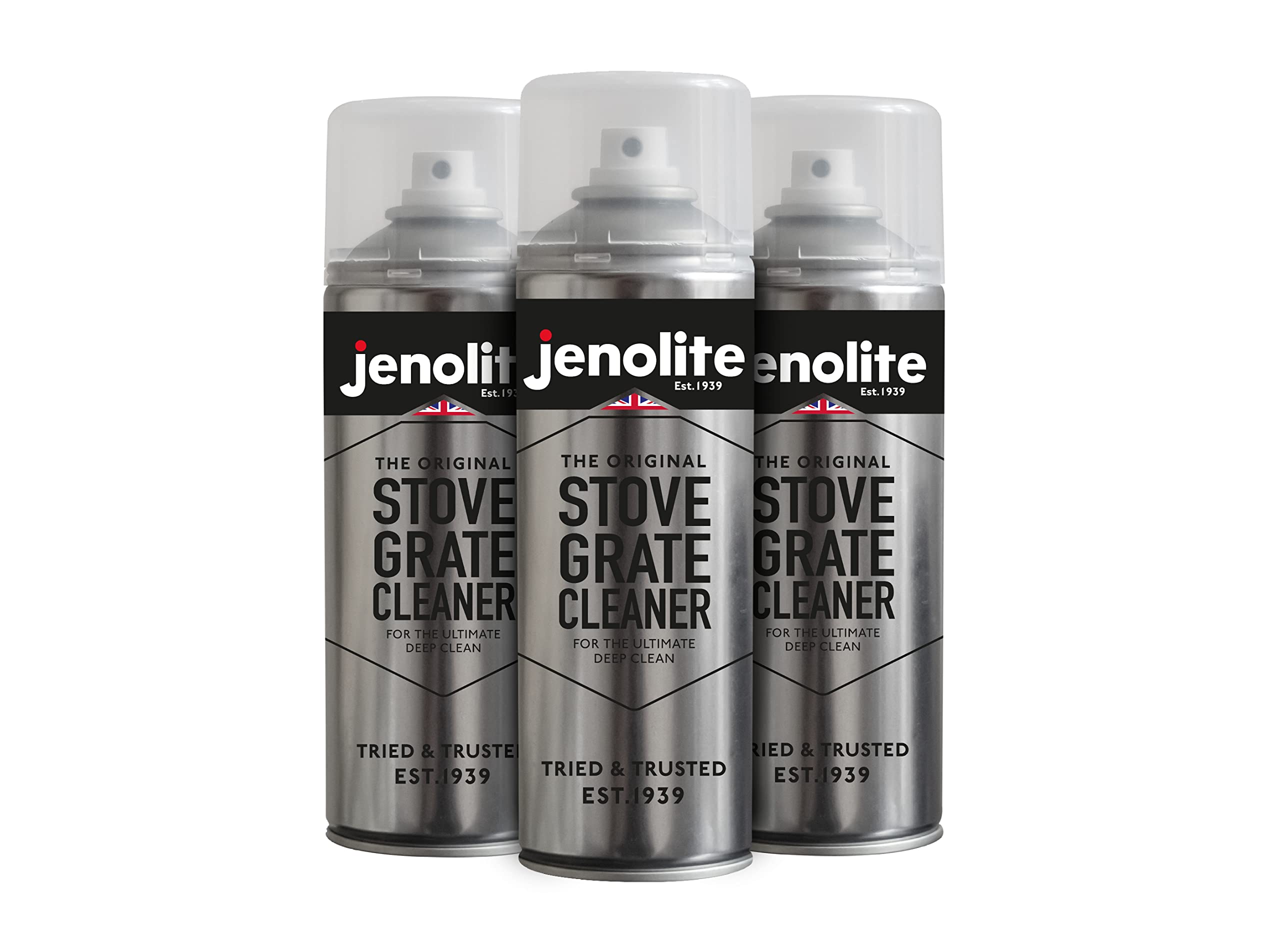 JENOLITE Stove Grate Cleaner | 3 x 400ml | Removes Fingerprints, Soot, Ash, Carbon, Grease & Tar - Ideal For Woodburners/Stoves, Fireplaces & BBQs