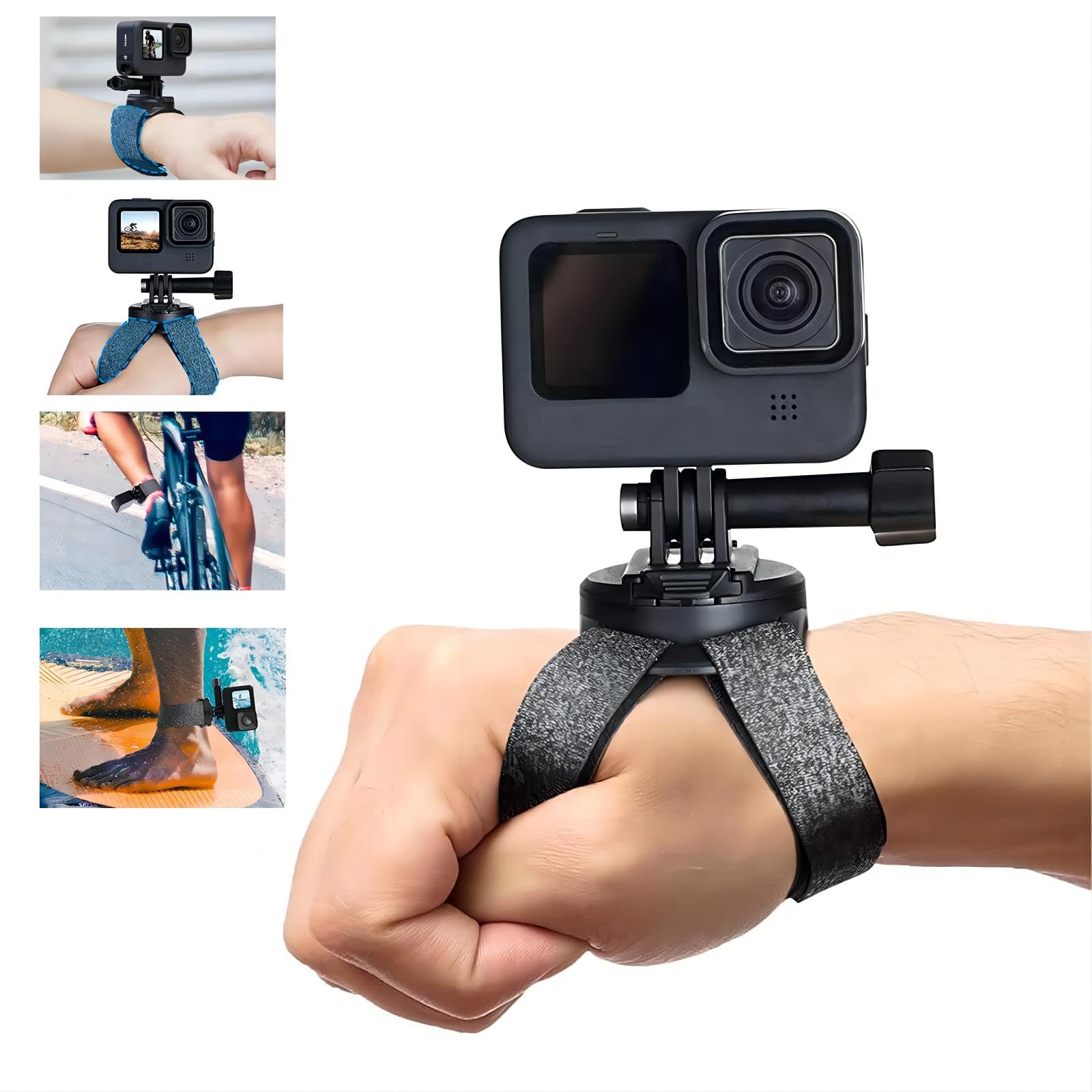TELESIN Upgraded Arm Mount Strap Wrist Strap Hand Mount Compatible with GoPro Hero 13 12 11 10 9 8 7 6 5 insta360 X3 X4 X5 ONE X2 DJI Osmo Action 5 Pro 4 3 Action Camera(360 Degree Rotation)