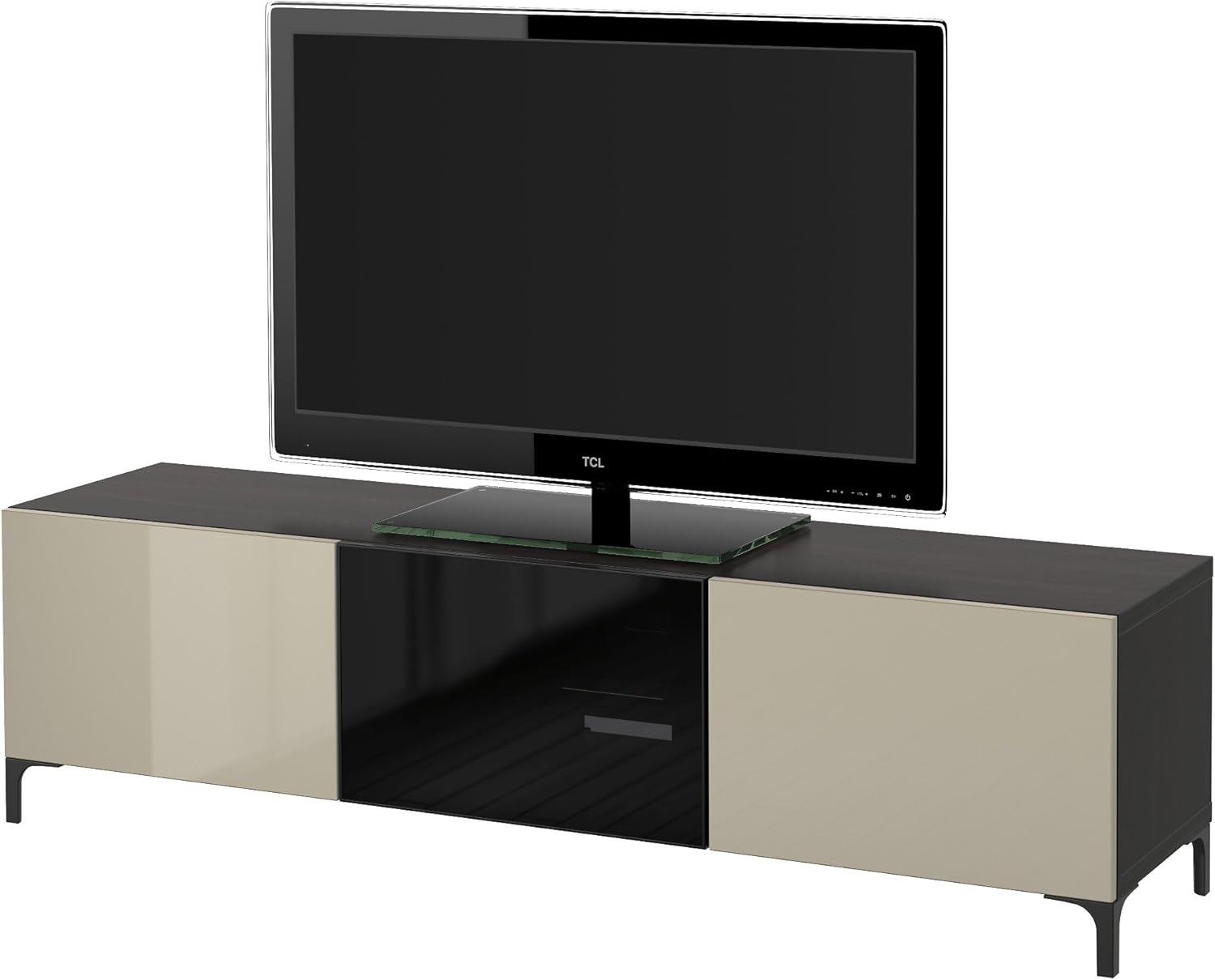 IKEA BESTA TV STAND WITH DRAWERS AND DOORS Smoked