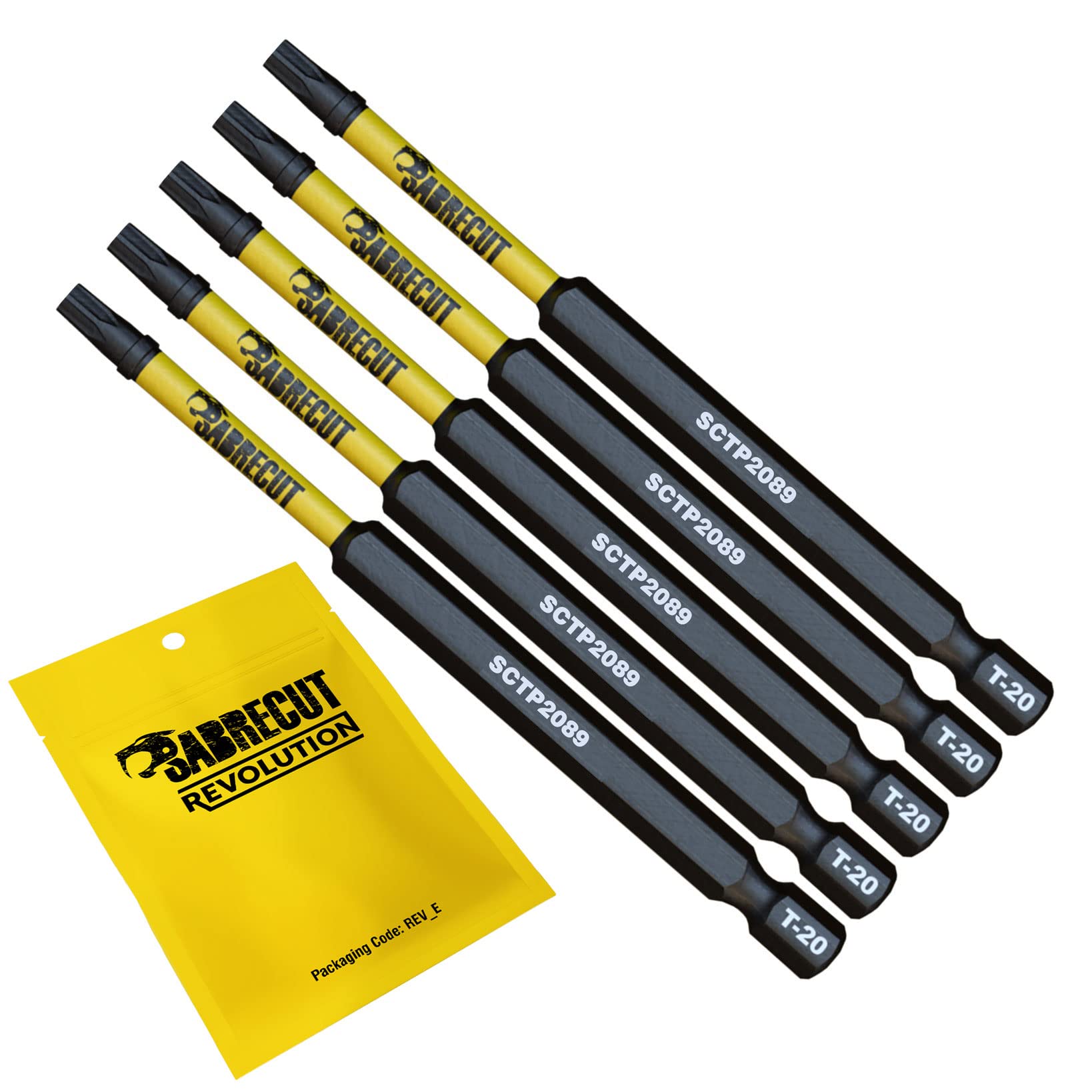 5 x SabreCut SCTP2089_5 89mm T20 TX20 Torx Tamper Proof Security Magnetic Impact Screwdriver Driver Bits Set Heavy Duty