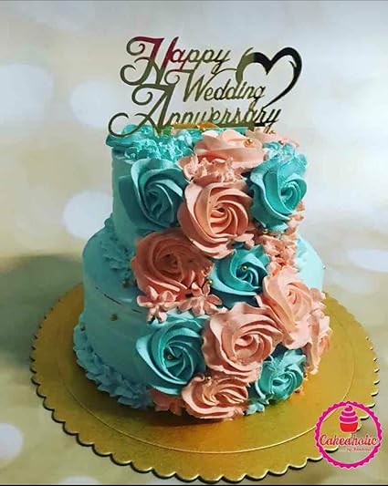 Buy Joyglobal Happy Wedding Anniversary Acrylic Cake Toppers