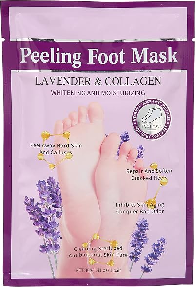 Sonew Lavender Collagen Foot Peel Mask Moisturizing Dead Skin Callus Removal