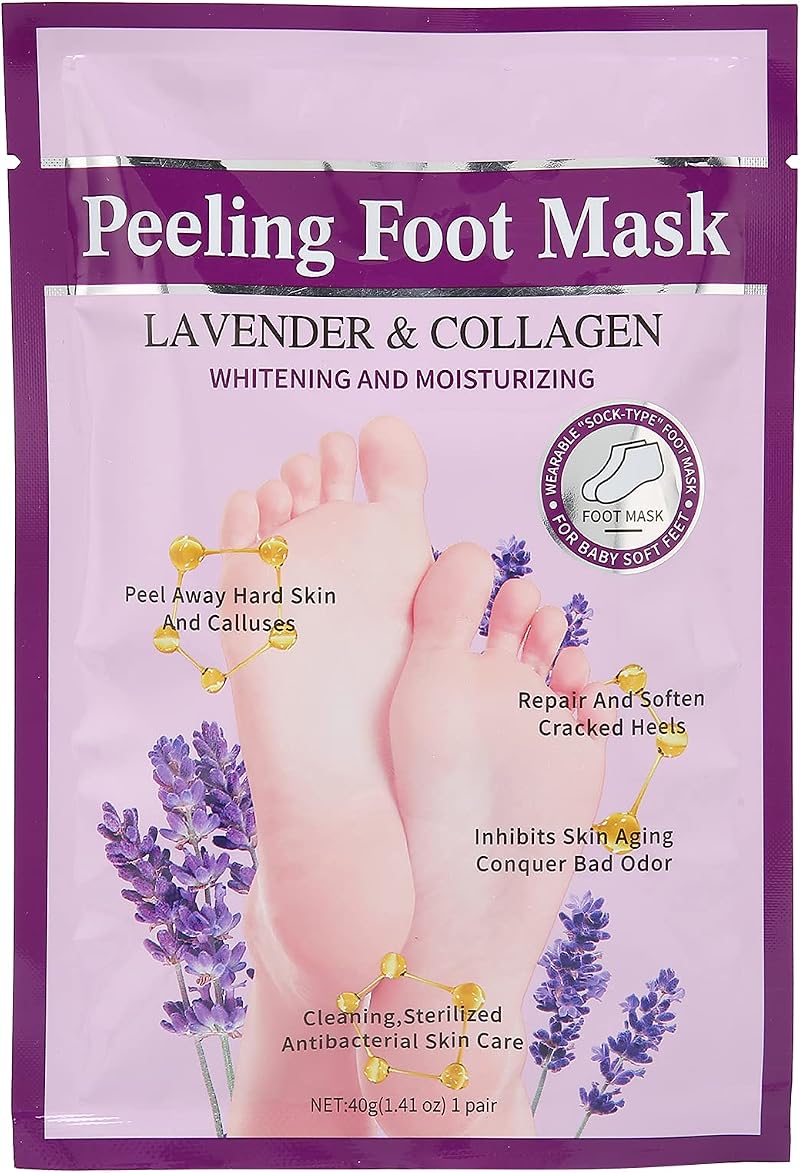 Sonew Lavender Collagen Foot Peel Mask Moisturizing Dead Skin Callus Removal